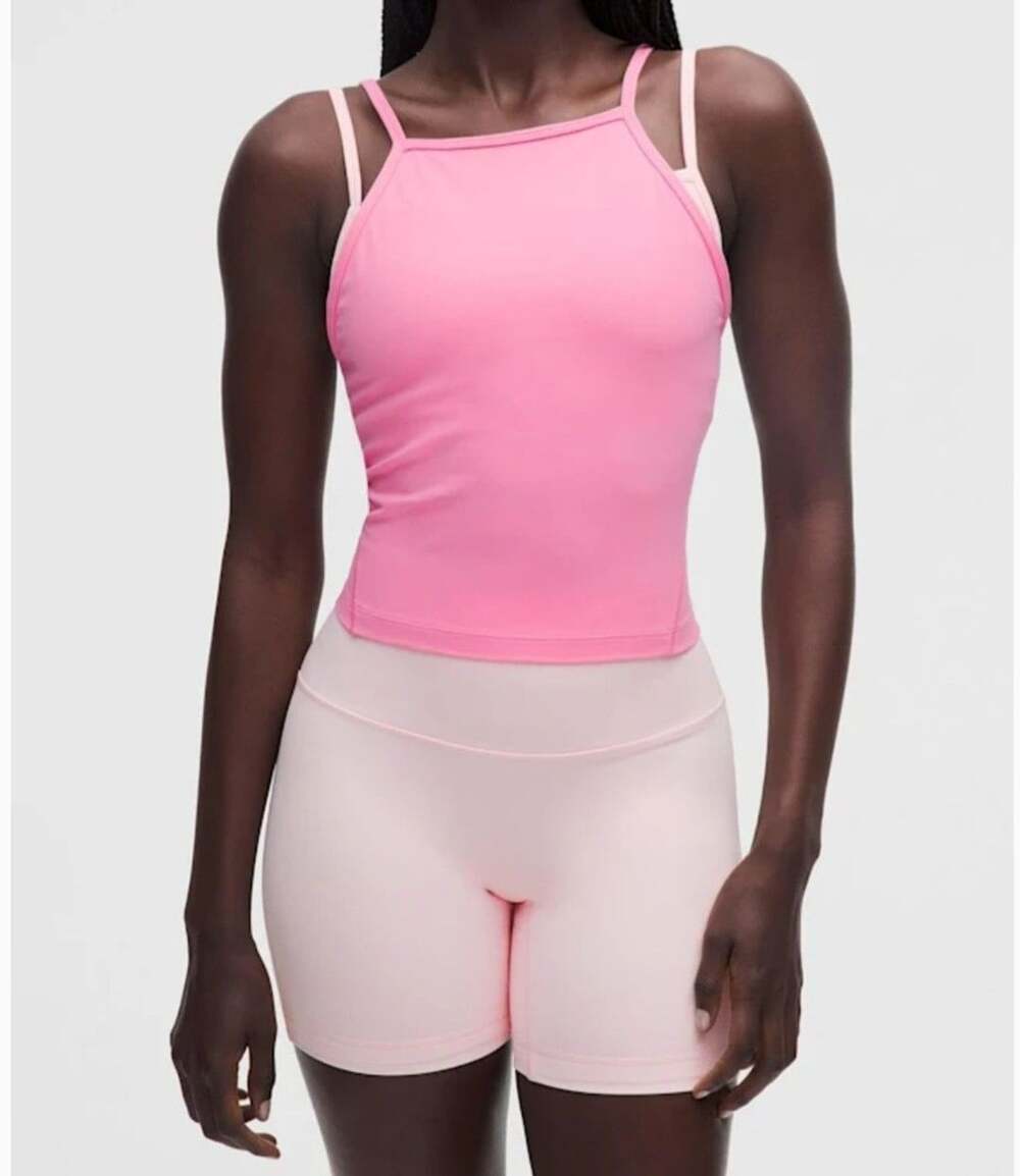 137 Lululemon Align Layered High-Neck Tank Size 0 Candy Cloud